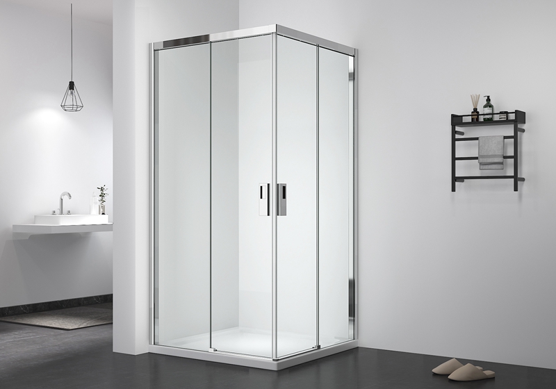 EX-807 8 میلی متر شیشه ای مربعی با بسته شدن نرم کشویی کابین دوش