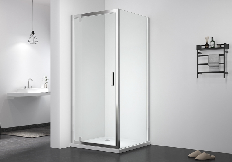 PV 306+PV 01 درب دوش کلاسیک لولای شیشه ای تمیز 6 میلی متری آسان + پانل کناری