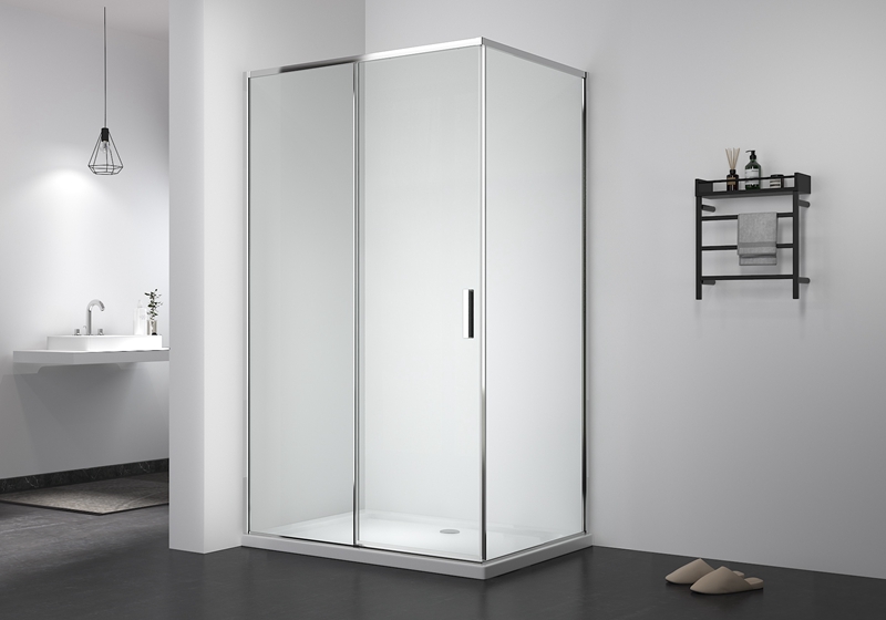 کابین دوش باریک EX-507-2 5/6 میلی متری تک چرخ کشویی + شیشه جانبی